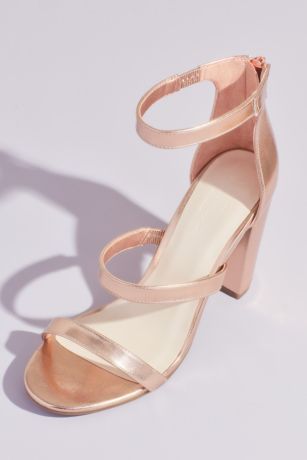 rose gold wedge wedding shoes