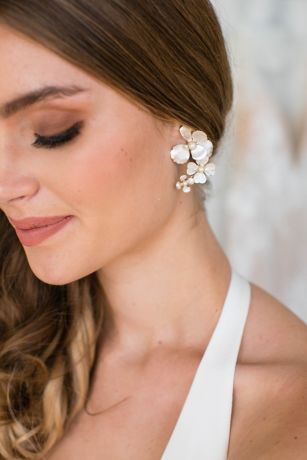 Picture of Painted Sterling Silver Dogwood Bloom Earrings