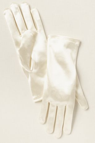 ivory satin wedding gloves