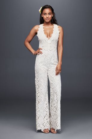 lace pantsuit wedding