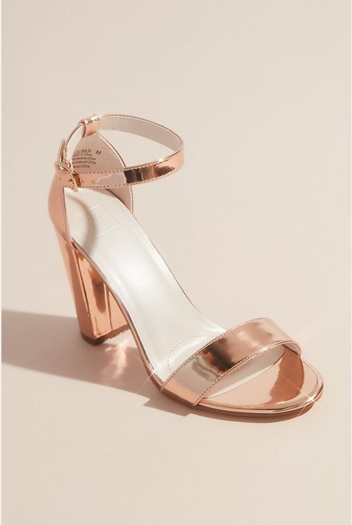 Rose Gold Shoes Heels in Metallic | Bridal