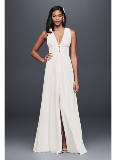 Banded Silk Goddess Gown David s Bridal Banded Silk Goddess Gown David s Bridal