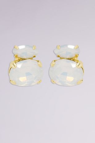 Picture of Stacked Opal and Sterling Silver Post Earrings