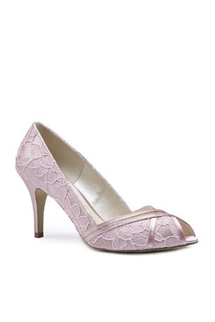 blush pink peep toe shoes