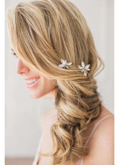 Opal And Crystal Hair Pin Set David S Bridal