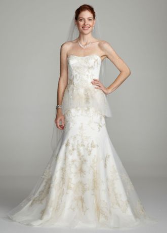 peplum lace wedding dress