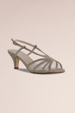 Picture of Glitter Low Heel Slingback Strappy Sandals