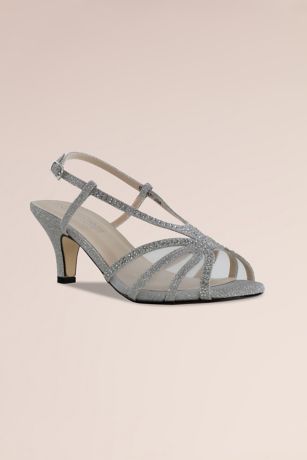 Picture of Glitter Low Heel Slingback Strappy Sandals