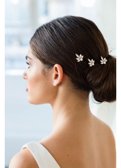 Dainty Swarovski Crystal Cluster Hairpin Set - Wedding Accessories