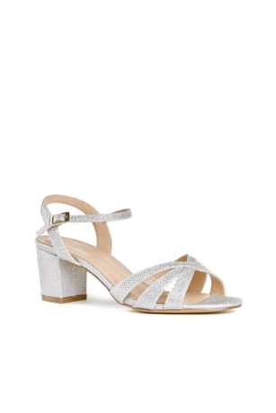 Picture of Glitter Metallic Block Heel Wide Width Sandals
