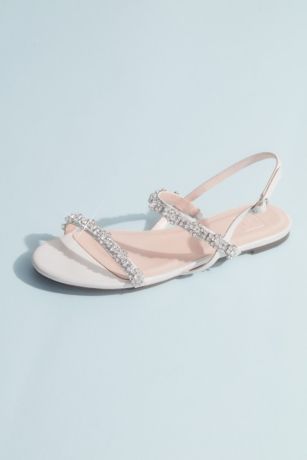 white slip on flat sandals