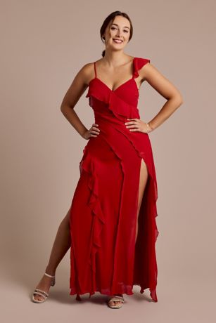 Picture of Ruffle Chiffon Sheath Dress