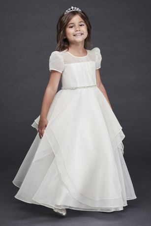 all white flower girl dresses