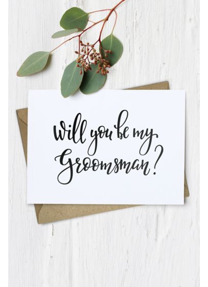 Will You Be My Groomsman Card Silver And White 
