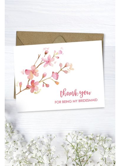 Floral Bridesmaid Thank You Card - Wedding Gifts & Decorations