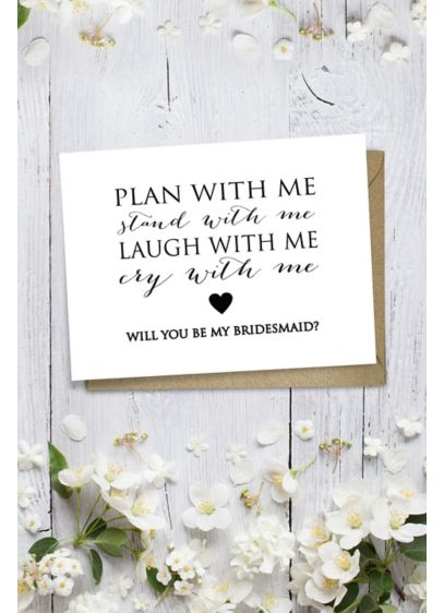 Today a bride Will You Be My Bridesmaid card to my mother parents 