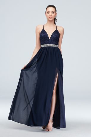 navy dress with belt