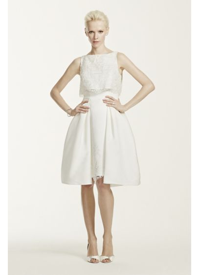 Short A-Line Formal Wedding Dress - Oleg Cassini