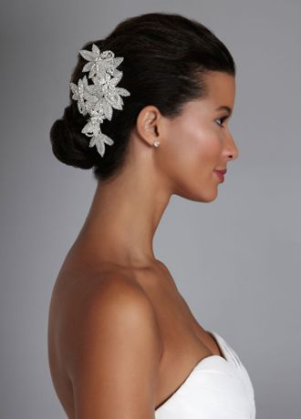 Floral Inspired Rhinestone Hair Clip with Beads | David's Bridal