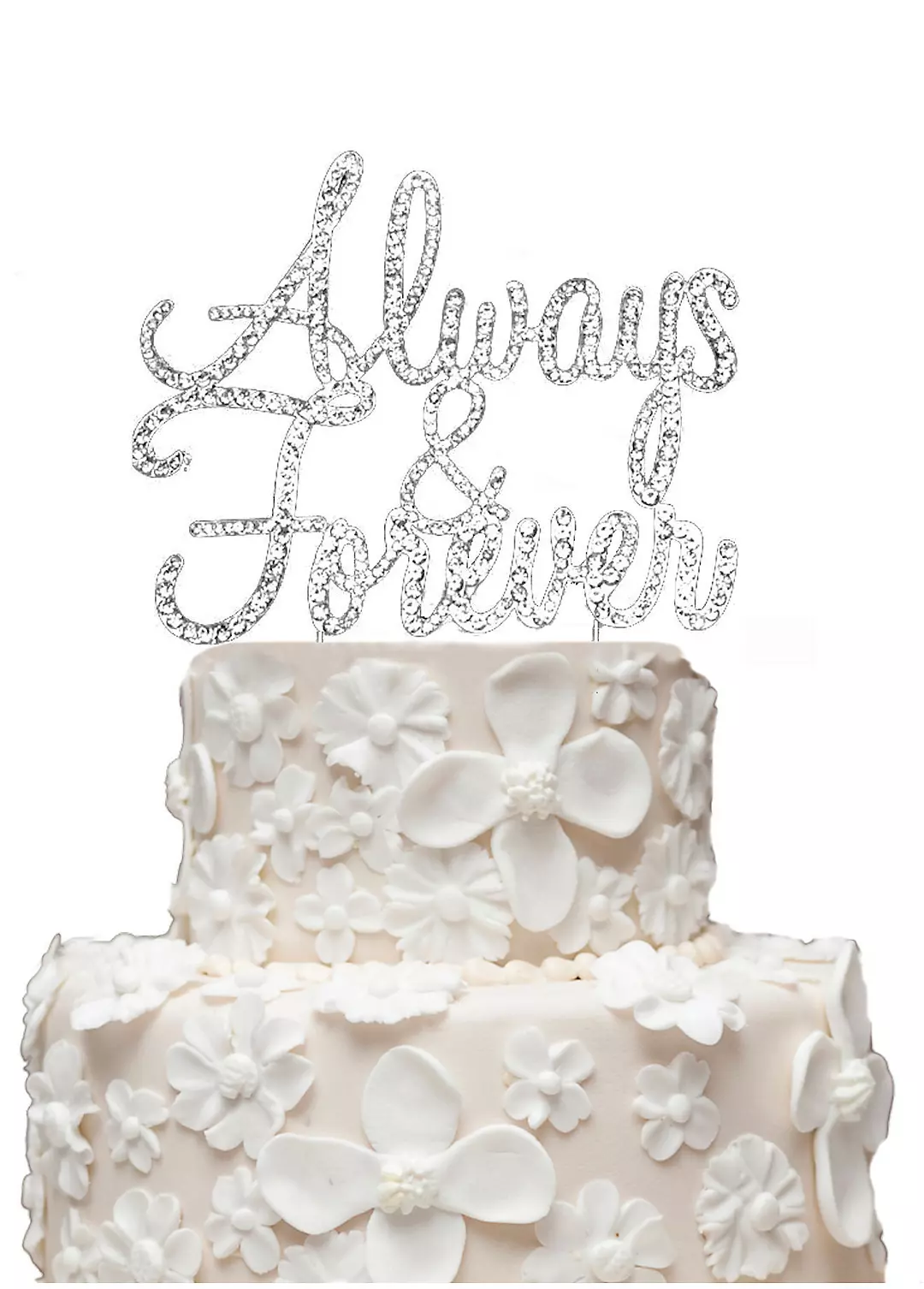 Rhinestone Always and Forever Cake Topper Image