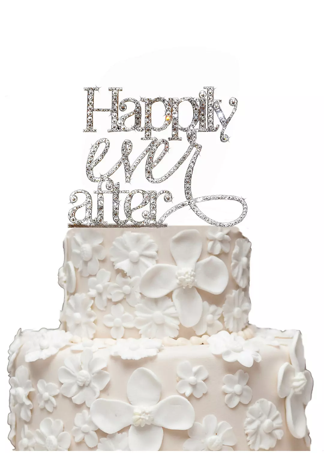 Rhinestone Happily Ever After Cake Topper Image