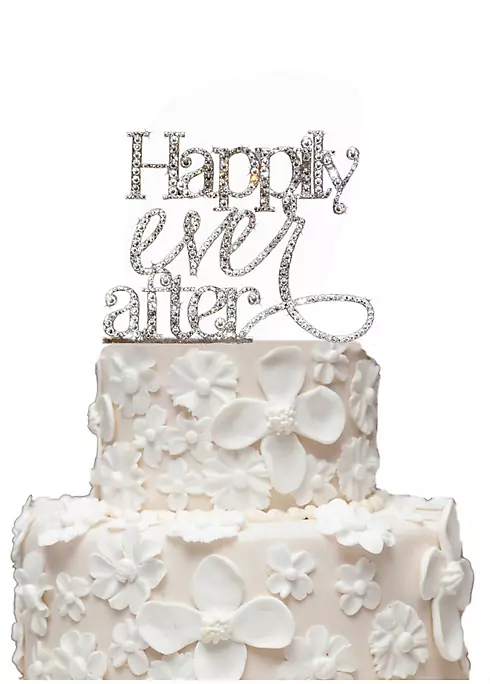 Rhinestone Happily Ever After Cake Topper Image 1