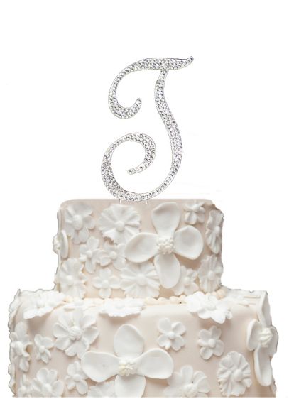Large Rhinestone Crystal Monogram Letter “U”  Wedding Cake Topper  5" inch high 