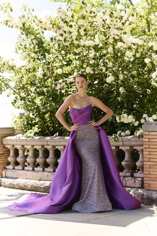 Picture of Couture Sequin Mermaid Dress with Overskirt