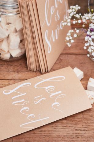 Love Is Sweet Kraft Paper Treat Bags David S Bridal