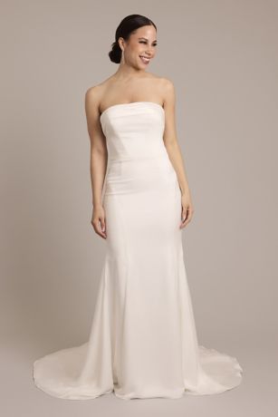 Picture of Satin Straight-Neck Sheath Wedding Dress