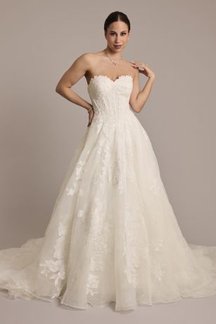 Picture of Strapless 3D Floral Organza Wedding Dress
