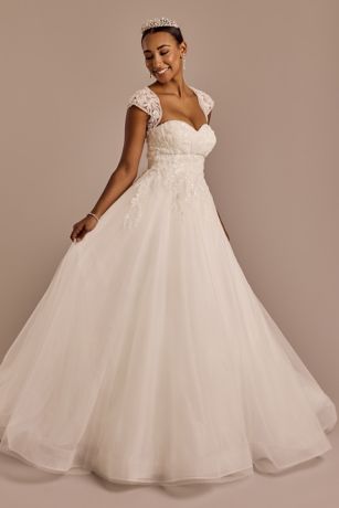 Picture of Lace Applique Ball Gown with Removable Sleeves