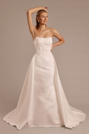 Picture of Satin Sheath Dress with Overskirt