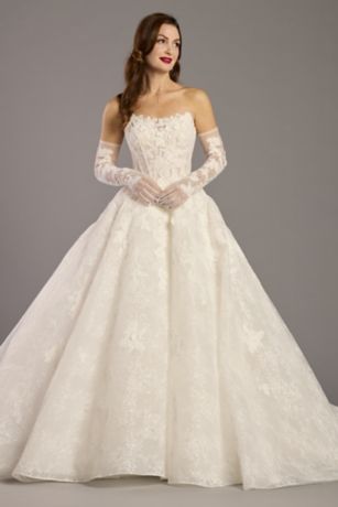 Picture of Strapless Lace Ball Gown with Matching Gloves