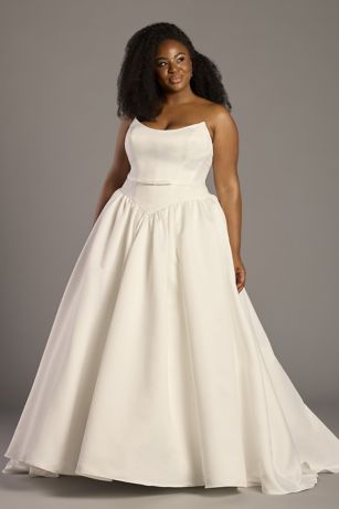 Picture of Satin Basque Waist Ball Gown with Scarf