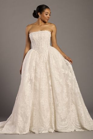 Picture of Strapless Beaded Lace Ball Gown