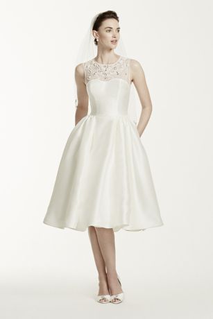 mikado tea length dress
