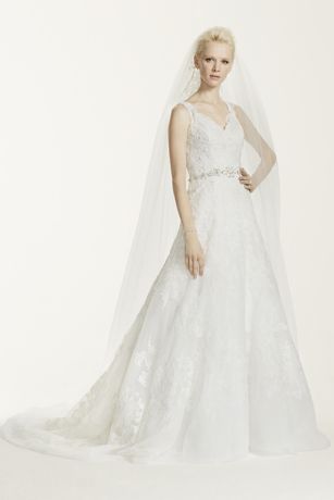 oleg cassini a line wedding dress