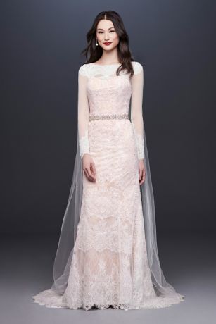 oleg cassini long sleeve wedding dress