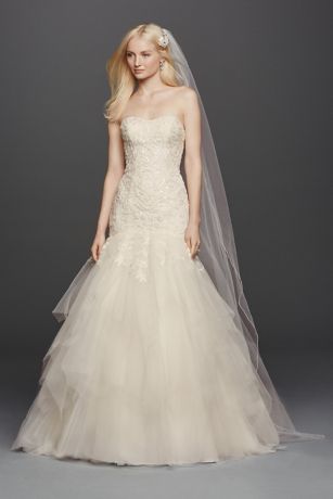 oleg cassini strapless wedding dress