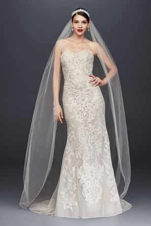 oleg cassini sheath wedding dress