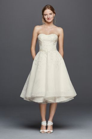 oleg cassini short wedding dress