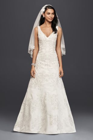 oleg cassini a line wedding dress