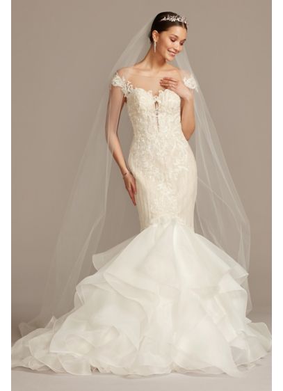 Linear Beaded Applique Mermaid Wedding Dress David S Bridal