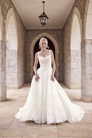Picture of Lace Applique Tank Ball Gown Wedding Dress