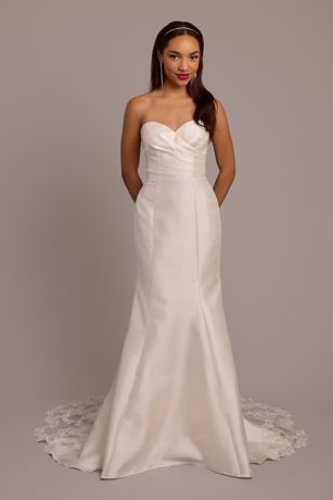 Picture of Mikado Trumpet Wedding Dress with Lace Train