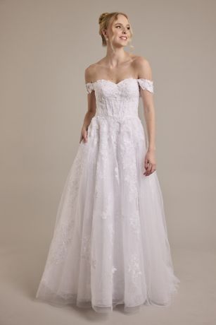 Picture of Off-the-Shoulder Lace-Up Back Wedding Dress