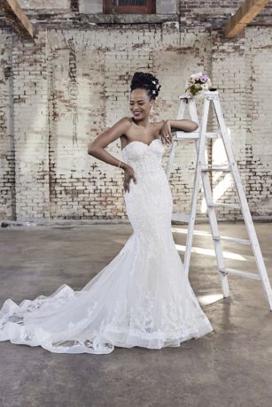 Picture of Tulle and Beaded Lace Mermaid Wedding Dress