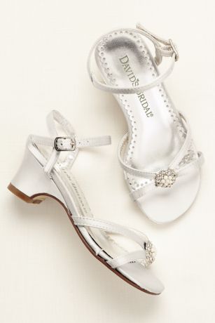 Dyeable Flower Girl Sandals with Pearl Ornament | David's Bridal