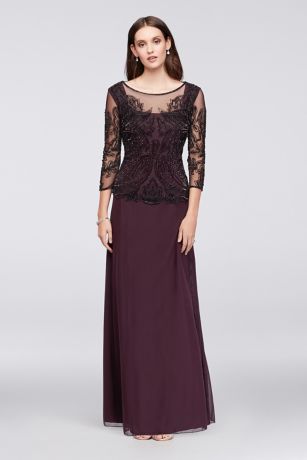 pisarro nights illusion neck sequin gown